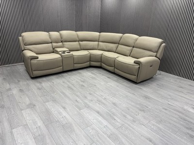 SOFOLOGY CORNER SOFA 100 % PREMIUM LEATHER ELECTRIC RECLINER BLUETOOTH RRP £4999