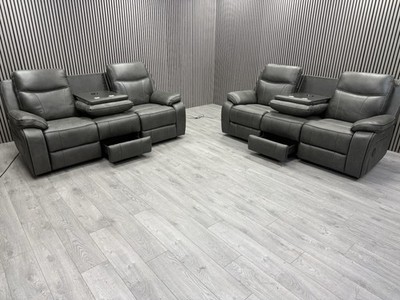 VINSON 3+3 SEATER SOFA SET ELECTRIC RECLINER/HEADREST BLUETOOTH USB RRP £3999