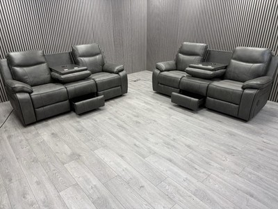 VINSON 3+3 SEATER SOFA SET ELECTRIC RECLINER/HEADREST BLUETOOTH USB RRP £3999