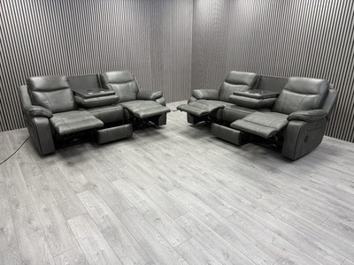 VINSON 3+3 SEATER SOFA SET ELECTRIC RECLINER/HEADREST BLUETOOTH USB RRP £3999