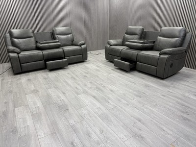 VINSON 3+3 SEATER SOFA SET ELECTRIC RECLINER/HEADREST BLUETOOTH USB RRP £3999