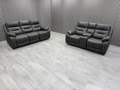DFS PIERSON 3+2 SEATER SOFA ELECTRIC RECLINER HEADREST USB + USB-C BLUETOOTH CUP