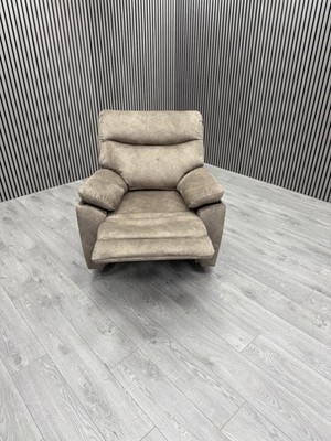 DFS ONE SEATER CHAIR ELECTRIC USB +USB-C RECLINER IN TRUFFLE IN FABRIC.