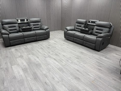 TECH SERIES ONE 3+3 SEATER SOFA SET BLUETOOTH ELECTRIC RECLINER HEAD RRP £2299