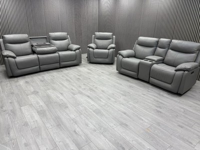 DFS 3+2+1 SEATER SOFA SET LEATHER ELECTRIC RECLINER HEADREST BLUETOOTH LEATHER