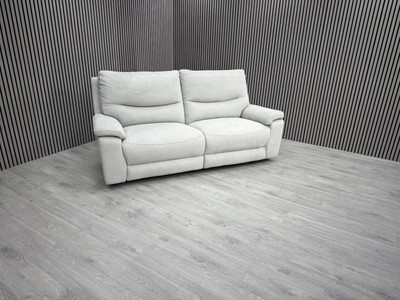 DFS BURLEY 3 SEATER SOFA IN FABRIC GREY MANUAL RECLINER